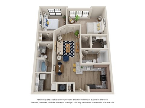 Sky Harbor Apartments_Atlanta_GA_2b2b floor plan_
